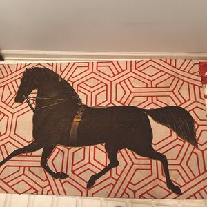 Horse Motif Accent Rug